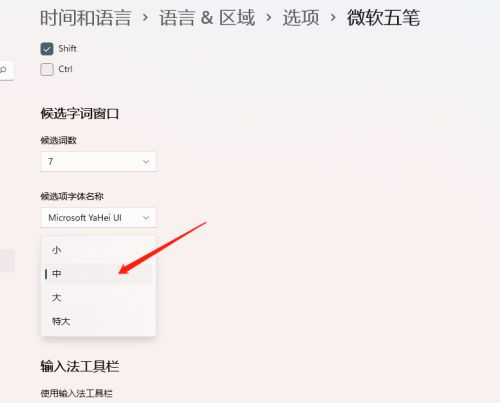 Win11如何设置输入法候选字体大小？输入法候选字体设置教程