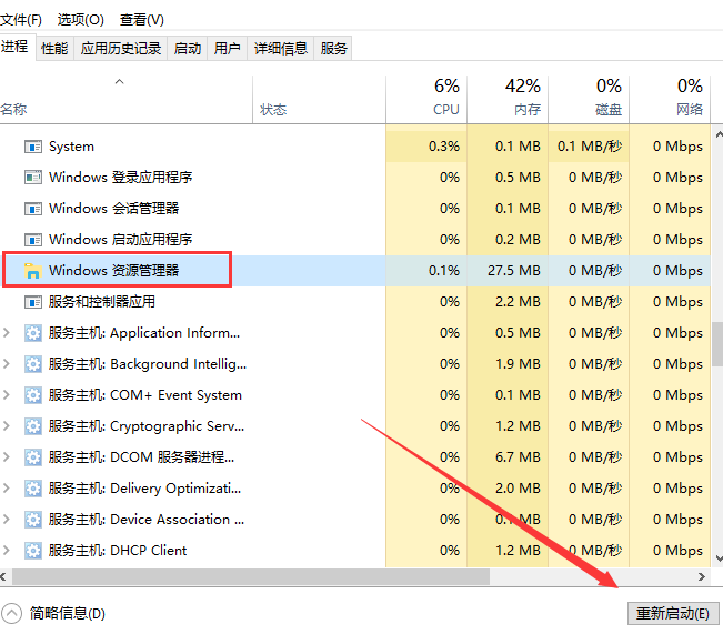 Win10 20H2系统怎么重启资源管理器？