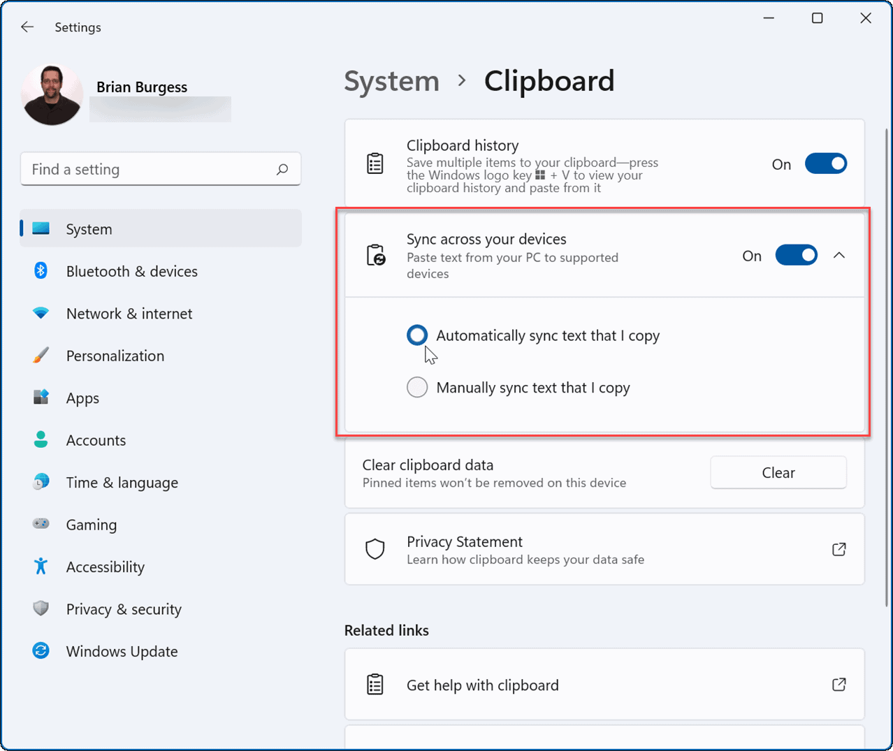 Win11如何清除剪贴板历史记录 Win11同步剪贴板历史记录