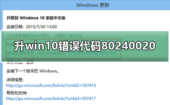 win8.1升win10错误代码80240020怎么解决？win8.1升win10错误代码80240020处理教程