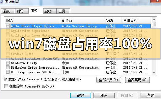 win7磁盘占用率100%怎么解决？win7磁盘占用率100%的解决方法